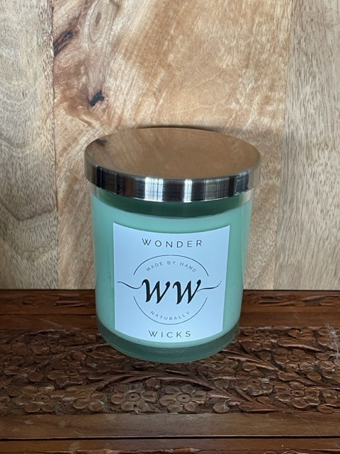 Wonder Wicks Premium Soy Candle ~ Grasshopper (Clear)
